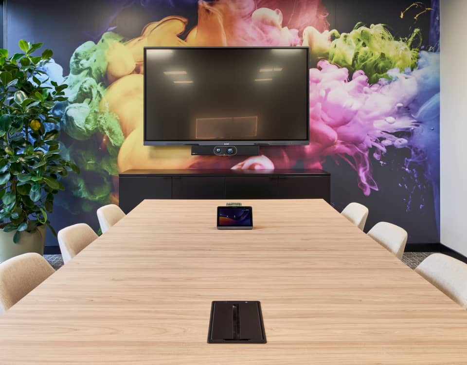 Cleo's fun and inspirational office interior design for Riso, office d&b in London