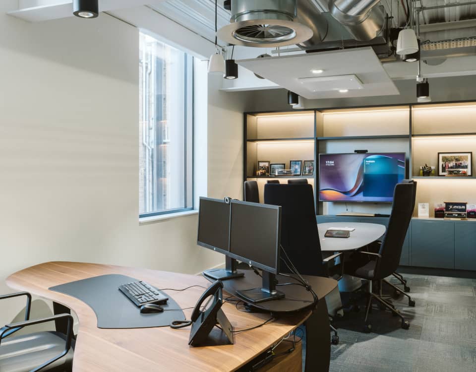 modern office design and build for Javelin London by Cleo d&b