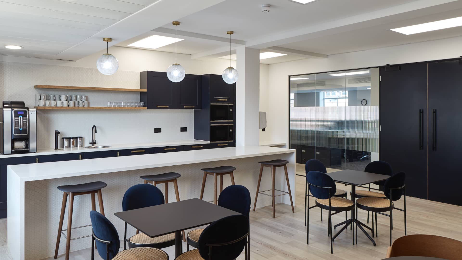 PWF communal space d&b comprehensive office refurbishment by Cleo
